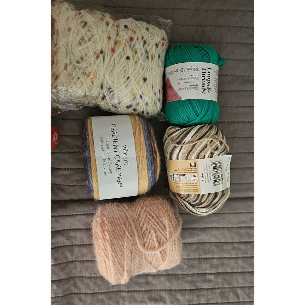Mixed Yarn Lot Loops & Threads Bernat Cotton Gradient Cake Speckled 5 Skeins